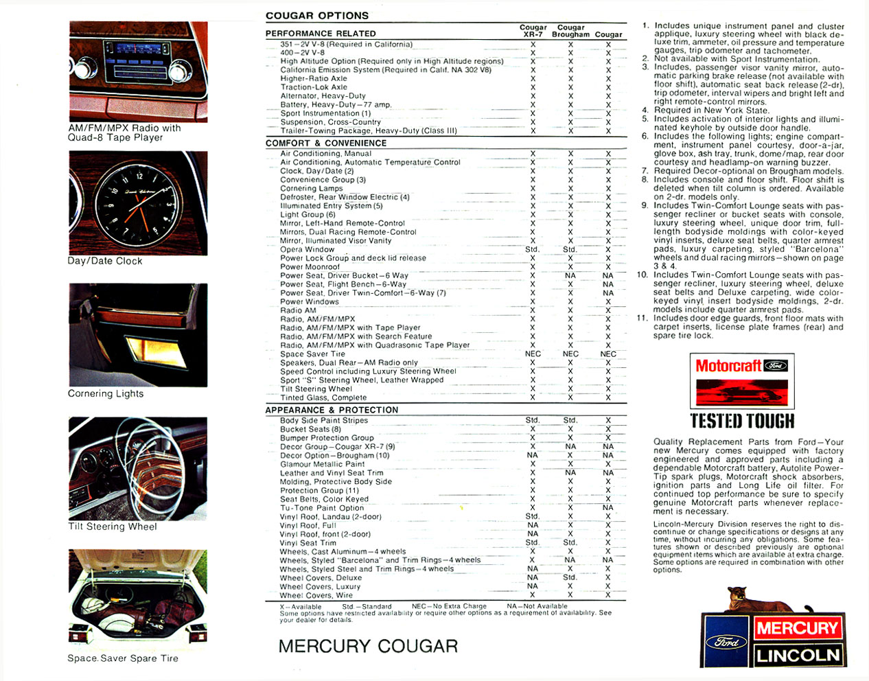 1977 Mercury Cougar Brochure Page 4